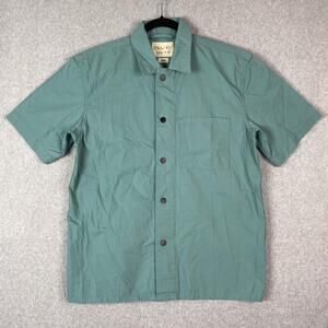 Uskees Mens M #6003 Lightweight Short Sleeve Button Up Shirt in Eucalyptus